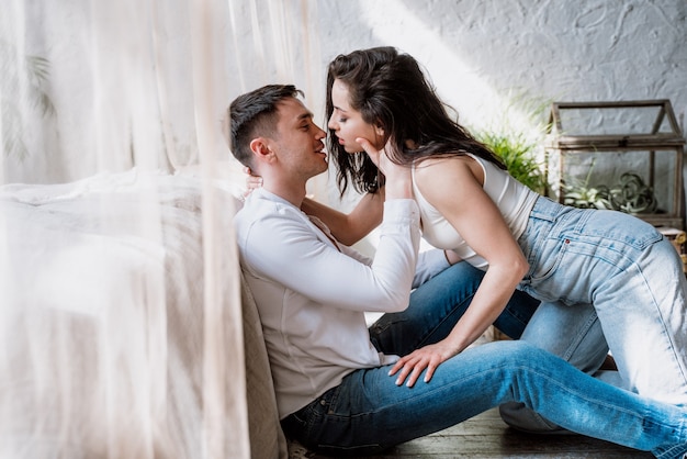 Premium Photo | Young couple spending time in their beautiful countryside  house. romantic lifestyle moments